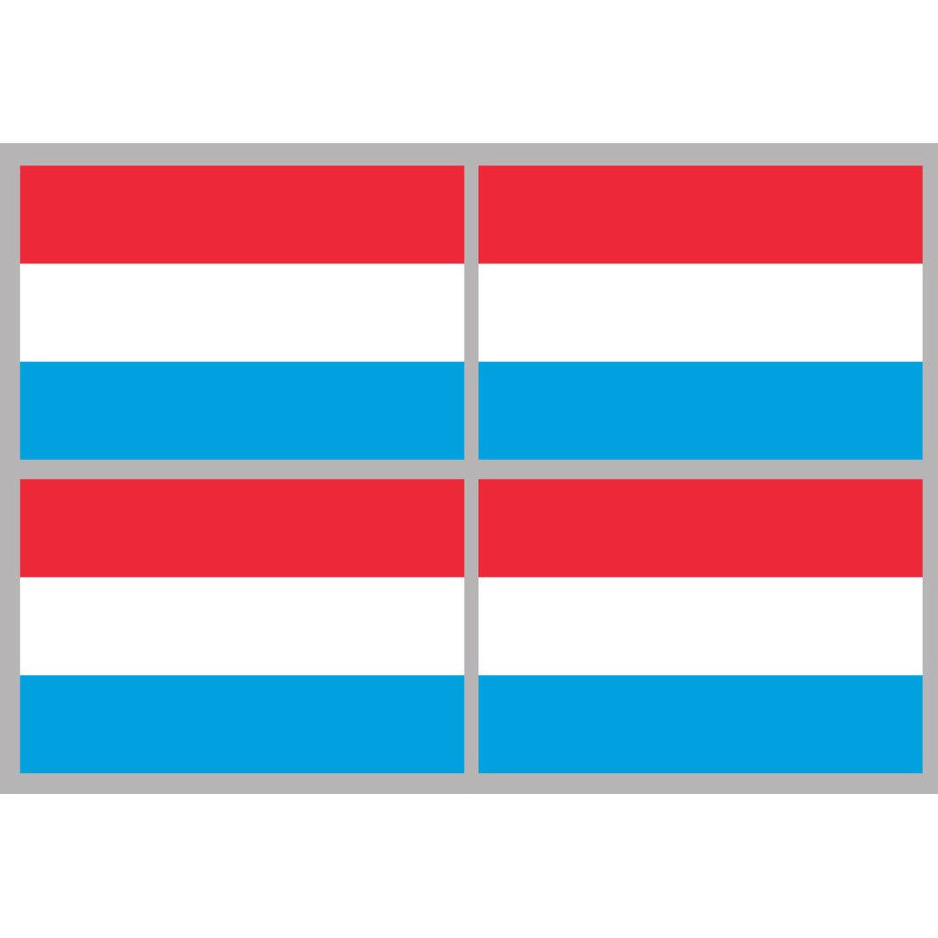 Drapeau Luxembourg (4 fois 9.5x6.3cm) - Sticker/autocollant