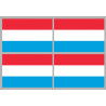 Drapeau Luxembourg (4 fois 9.5x6.3cm) - Sticker/autocollant