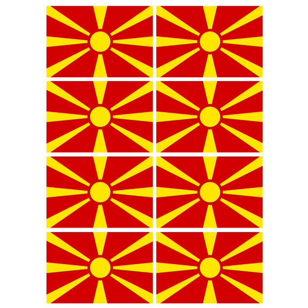 Drapeau Macédoine (8 fois 9.5x6.3cm) - Sticker/autocollant