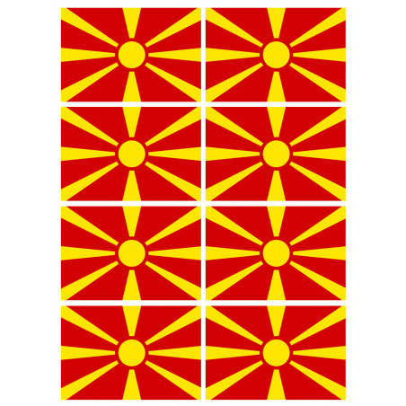 Drapeau Macédoine (8 fois 9.5x6.3cm) - Sticker/autocollant