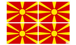 Drapeau Macédoine (4 fois 9.5x6.3cm) - Sticker/autocollant