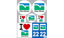 Côtes-d'Armor (8 autocollants variés) - Sticker/autocollant