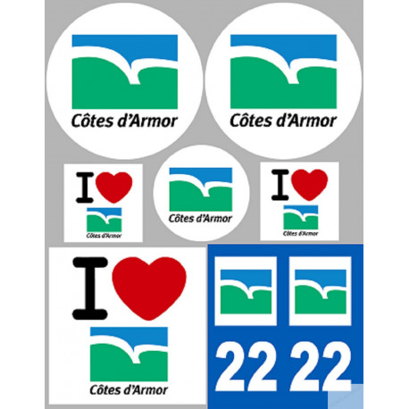 Côtes-d'Armor (8 autocollants variés) - Sticker/autocollant