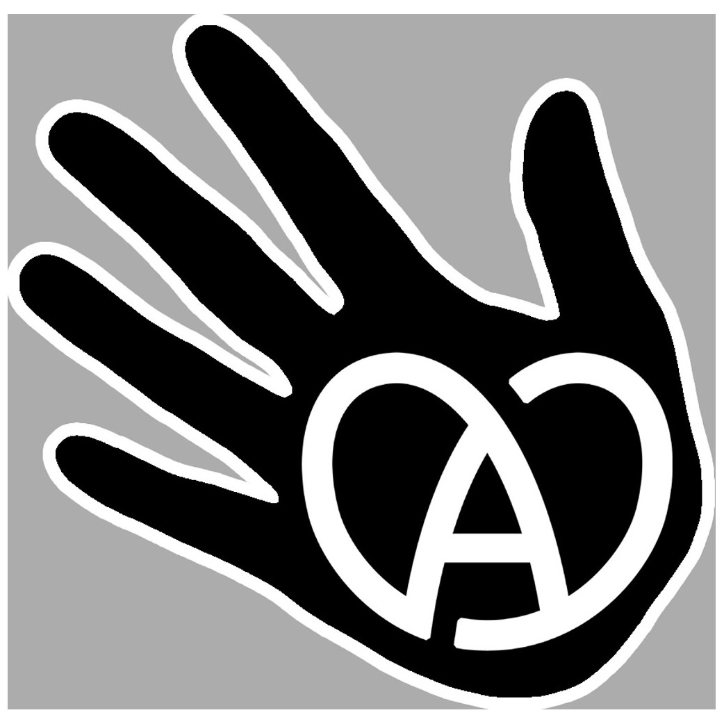 Main Alsacienne noir (17x17cm) Sticker/autocollant