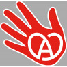 Main Alsacienne rouge (5x5cm) - Sticker/autocollant