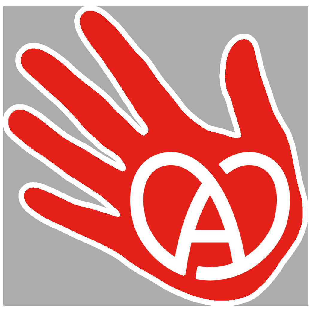 Main Alsacienne rouge (10x10cm) - Sticker/autocollant