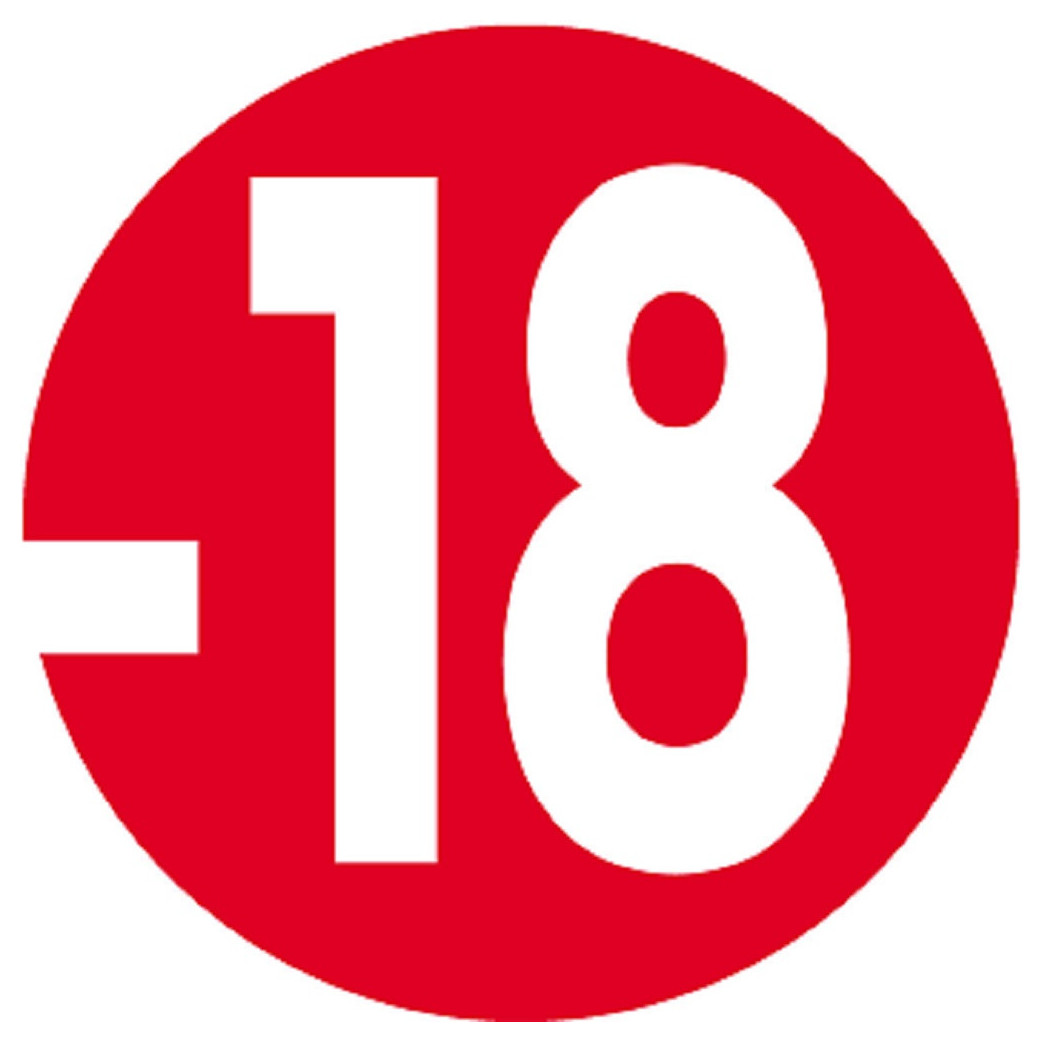 interdit moins 18 ans rouge - 5cm - Sticker/autocollant