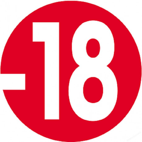 interdit moins 18 ans rouge - 5cm - Sticker/autocollant