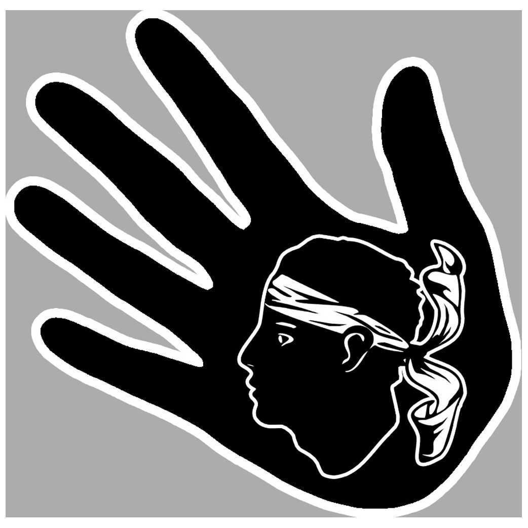 main corse (10x10cm) - Sticker/autocollant