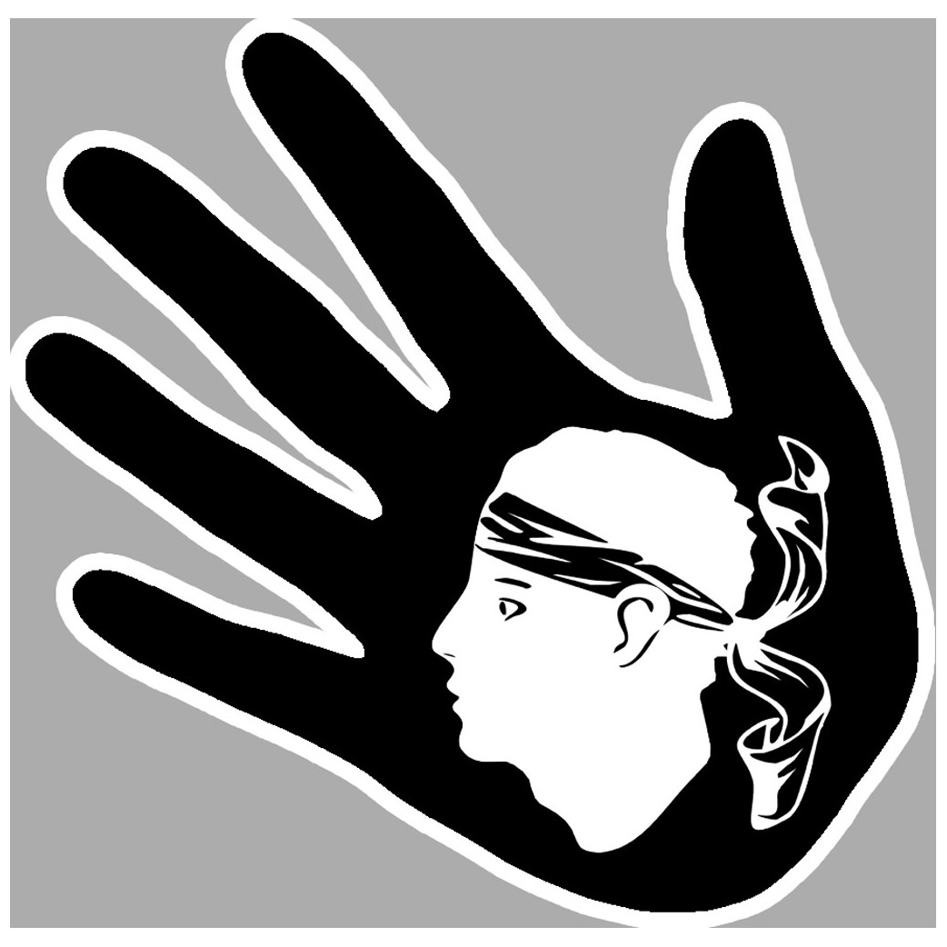 main corse tête blanche (17x17cm) -  Sticker/autocollant