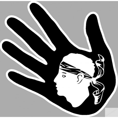 main corse tête blanche (17x17cm) -  Sticker/autocollant