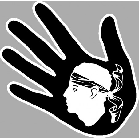 main corse tête blanche (5x5cm) - Sticker/autocollant
