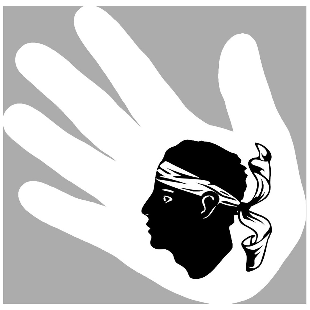 main corse tête noire (17x17cm) -  Sticker/autocollant