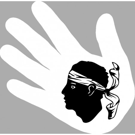 main corse tête noire (17x17cm) -  Sticker/autocollant