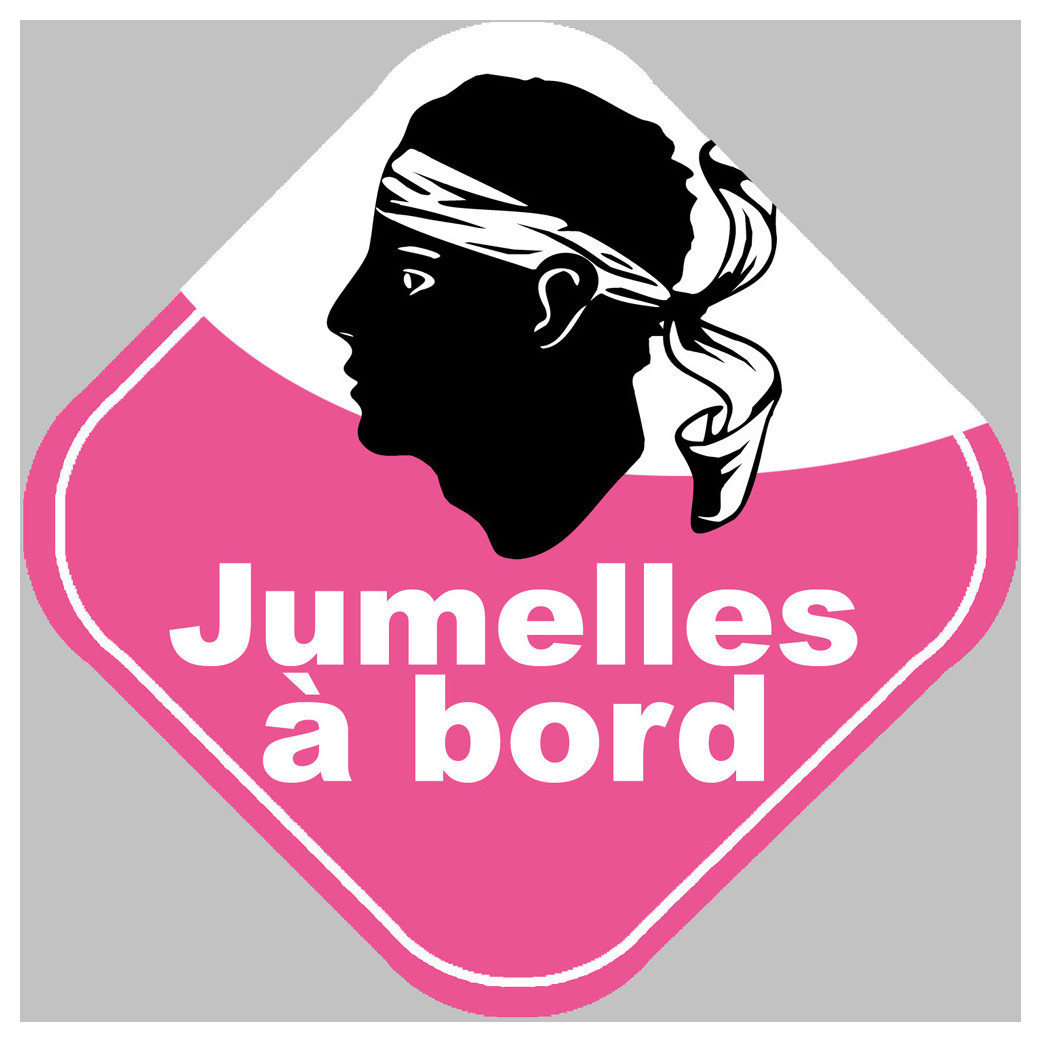 Bébés à bord jumelles Corse (10x10cm) - Sticker/autocollant