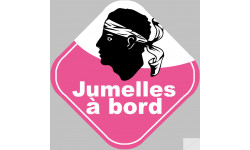 Bébés à bord jumelles Corse (10x10cm) - Sticker/autocollant