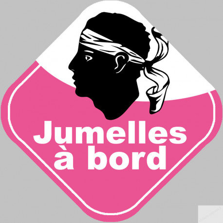 Bébés à bord jumelles Corse (10x10cm) - Sticker/autocollant