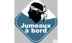 Bébés à bord jumeaux Corse (15x15cm) - Sticker/autocollant