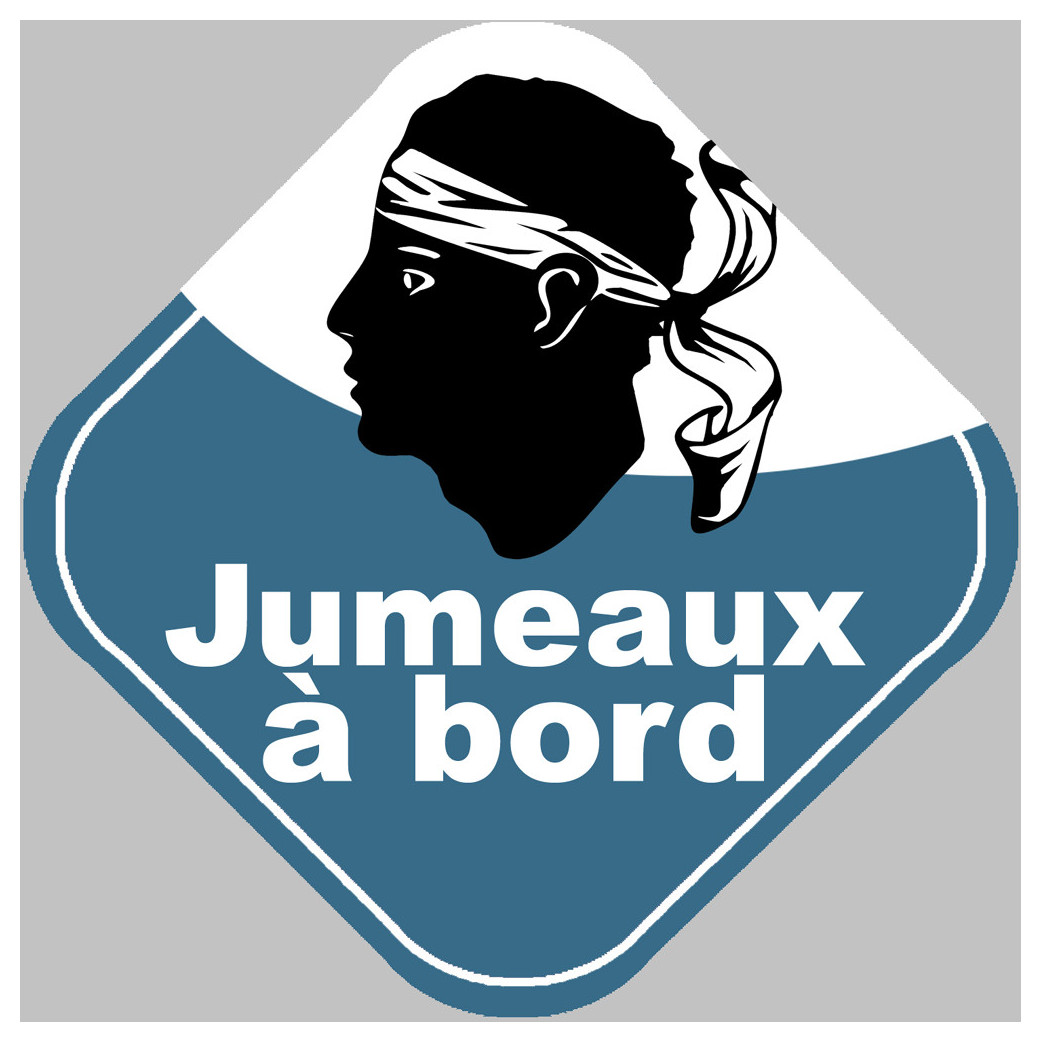 Bébés à bord jumeaux Corse (10x10cm) - Sticker/autocollant