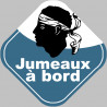 Bébés à bord jumeaux Corse (10x10cm) - Sticker/autocollant