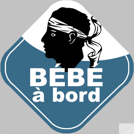 Bébé à bord garçon Corse (15x15cm) - Sticker/autocollant