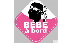 Bébé à bord fille Corse (15x15cm) - Sticker/autocollant