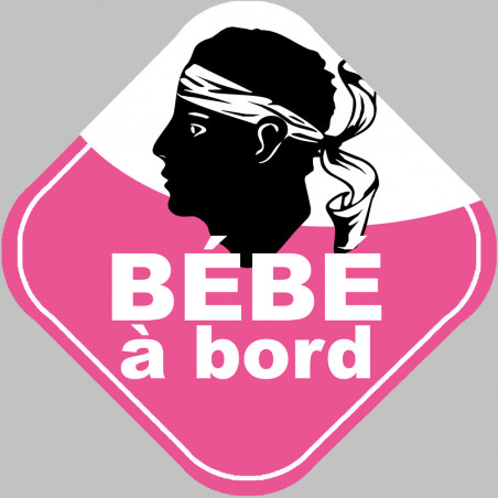 Bébé à bord fille Corse (15x15cm) - Sticker/autocollant