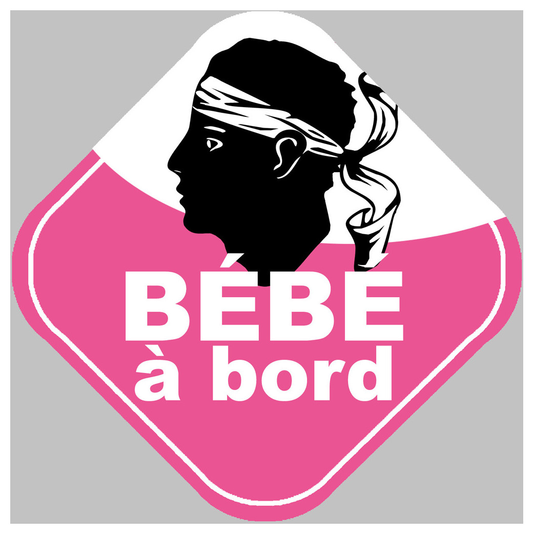Bébé à bord fille Corse (10x10cm) - Sticker/autocollant
