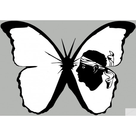 Effet papillon Corse (10x4.8) - Sticker/autocollant