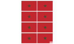 Drapeau Maroc (8 fois 9.5x6.3cm) - Sticker/autocollant