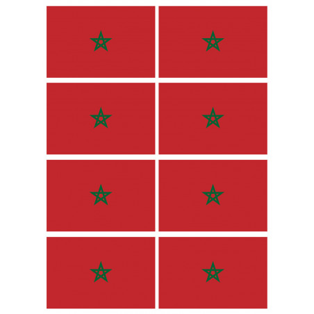 Drapeau Maroc (8 fois 9.5x6.3cm) - Sticker/autocollant