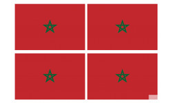 Drapeau Maroc (4 fois 9.5x6.3cm) - Sticker/autocollant