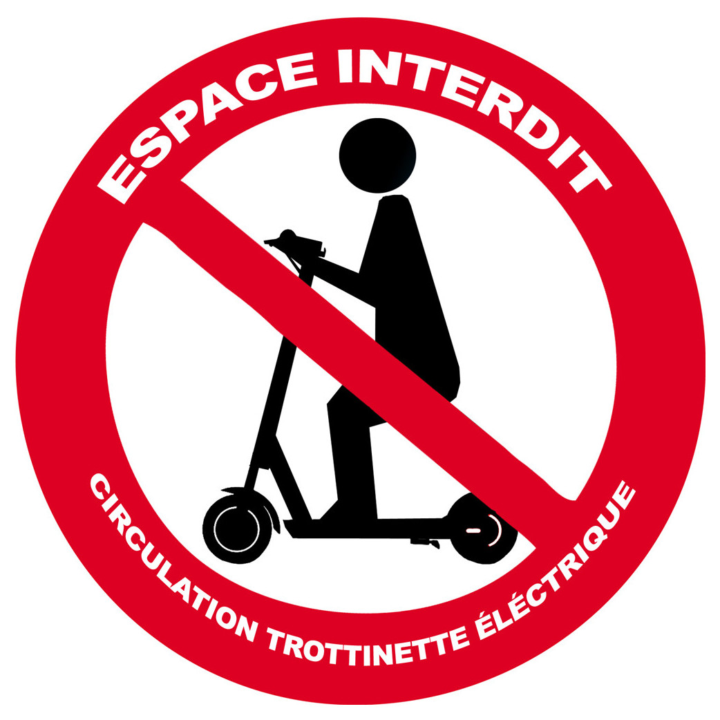 Circulation trottinette électrique interdit (20cm) - Sticker/autocollant