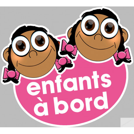 Enfants à bord filles méditerranéennes (15x13,5cm) - Sticker/autocollant