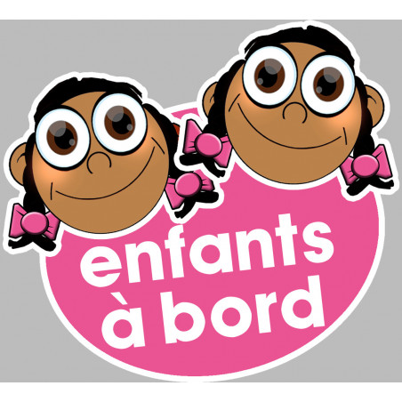 Enfants à bord filles méditerranéennes (15x13,5cm) - Sticker/autocollant