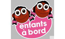 Enfants à bord filles afros (10x9cm) - Sticker/autocollant