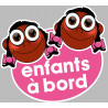 Enfants à bord filles afros (10x9cm) - Sticker/autocollant