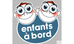 Enfants à bord deux garçons (15x13,5cm) - Sticker/autocollant