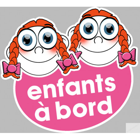 Enfants à bord soeurettes (15x13,5cm) - Sticker/autocollant