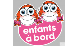 Enfants à bord soeurettes (10x9cm) - Sticker/autocollant