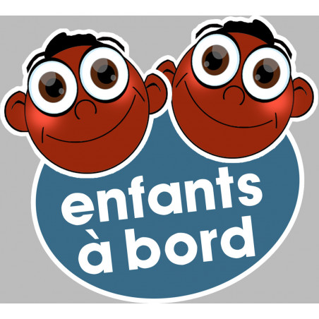 Enfants à bord deux frères (10x9cm) - Sticker/autocollant