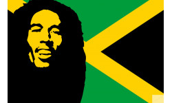 Bob Marley (20x20cm) - Sticker/autocollant
