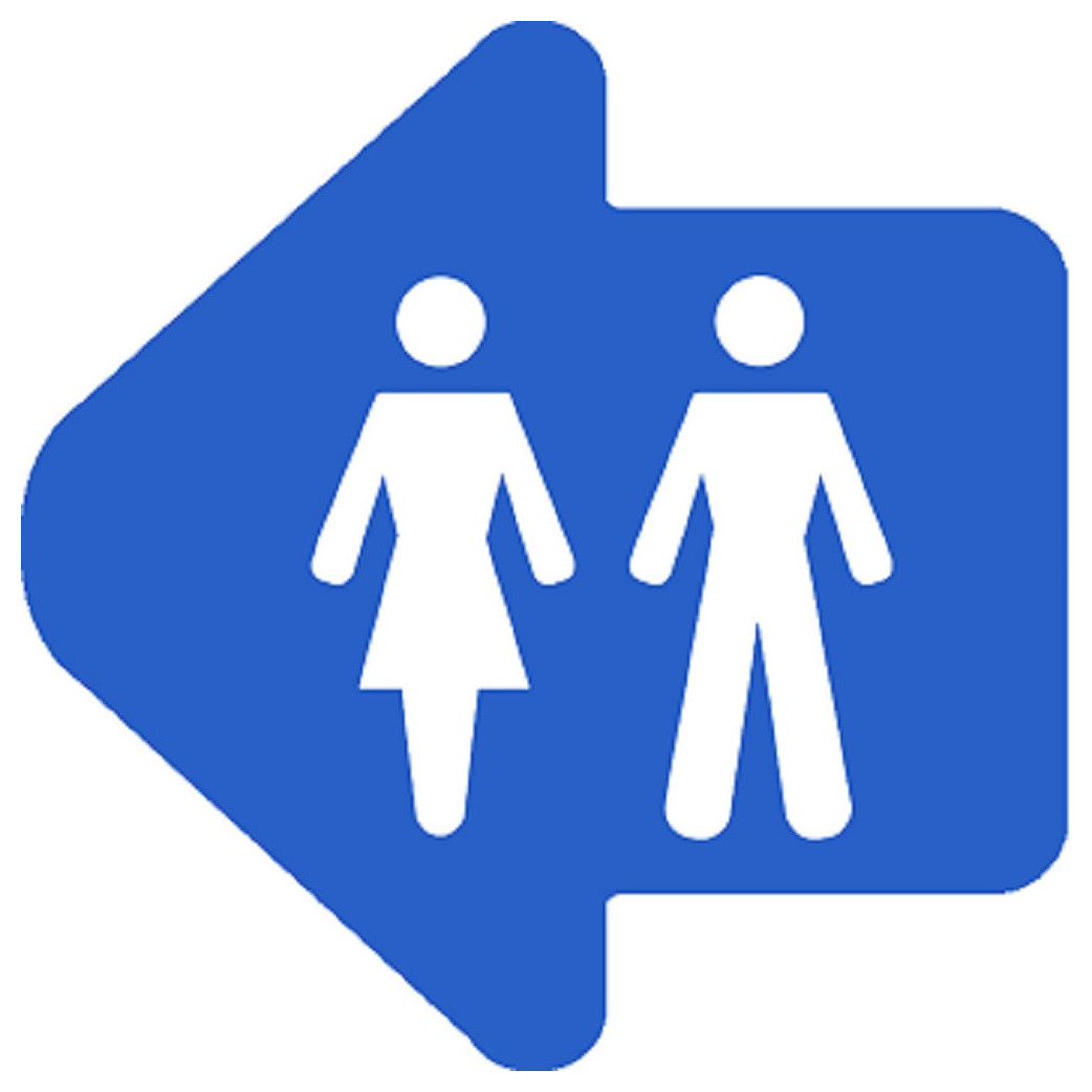 WC, toilette flèche directionnelle gauche (20x20cm) - Sticker/autocollant