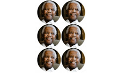 Nelson Mandela (6 fois 9cm) - Sticker/autocollant