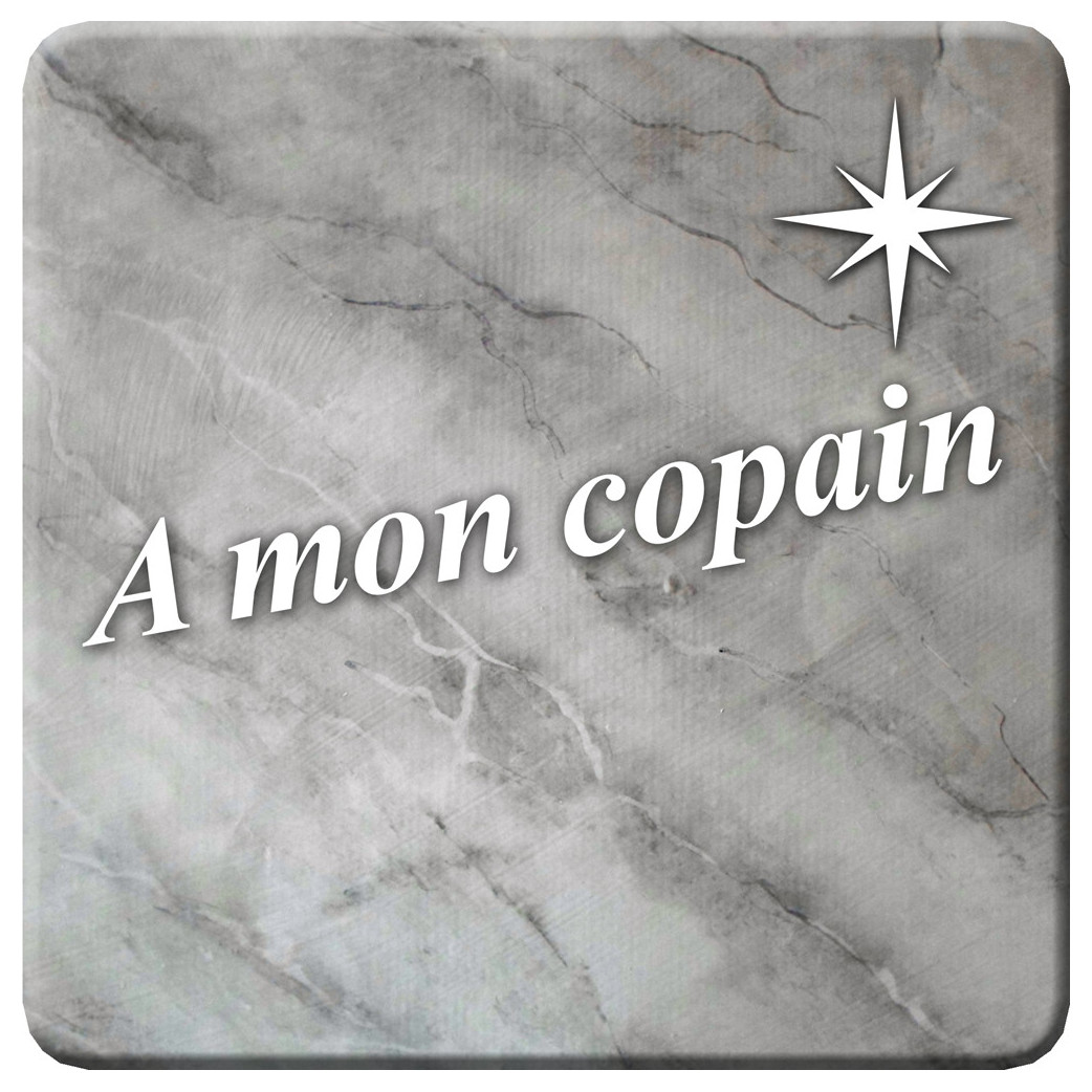 à mon copain marbre gris (5x5cm) - Sticker/autocollant