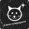 à mon compagnon chat marbre noir (10x10cm) - Sticker/autocollant