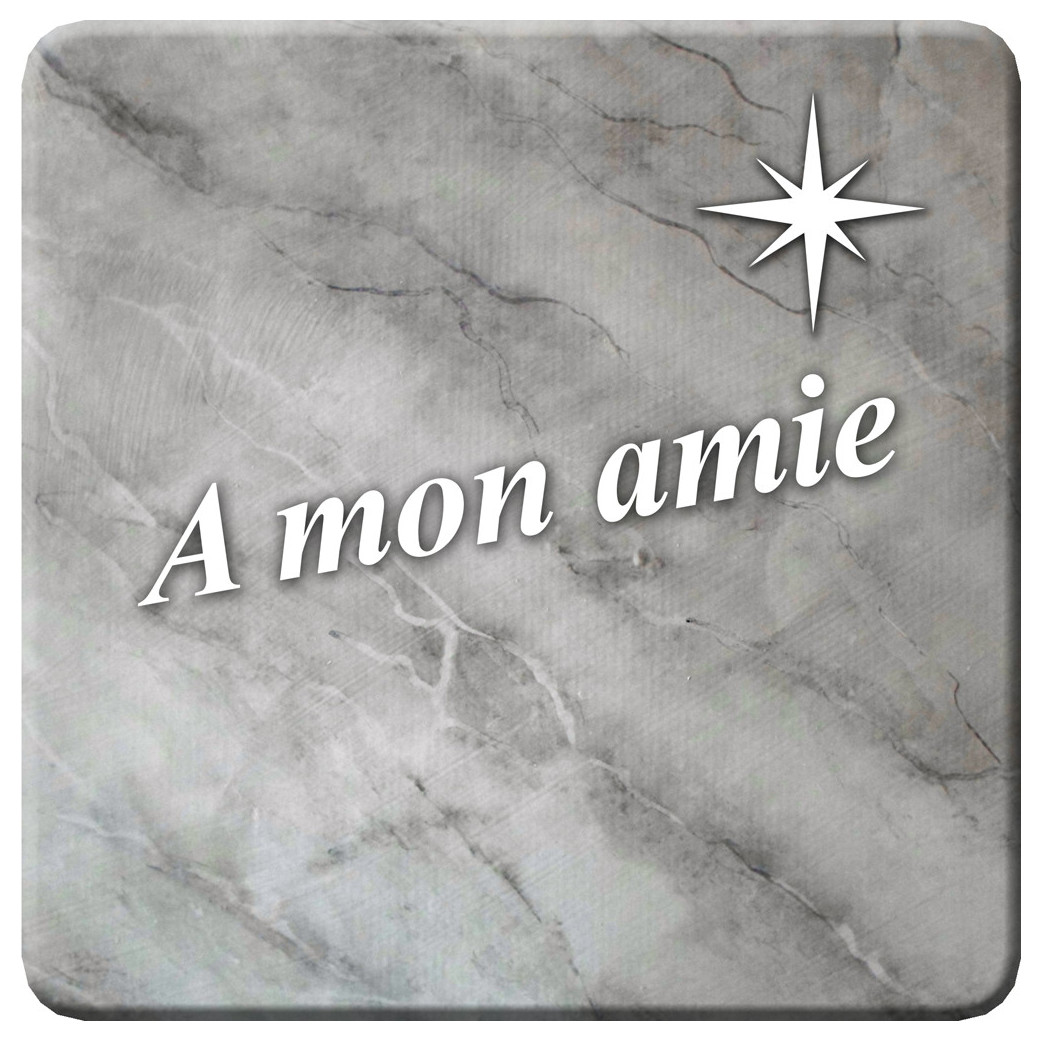 à mon amie marbre gris (5x5cm) - Sticker/autocollant