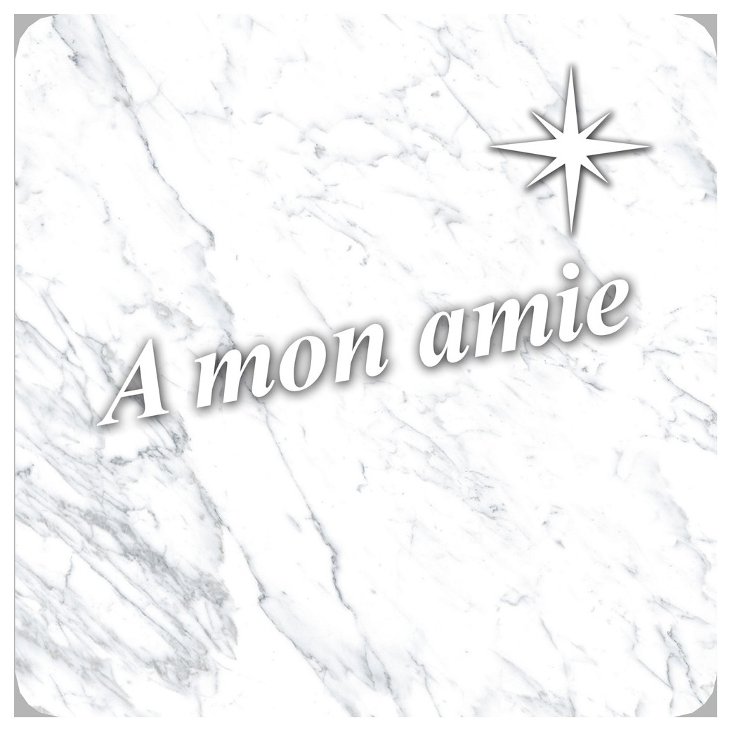 à mon amie marbre blanc (15x15cm) - Sticker/autocollant