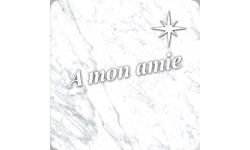 à mon amie marbre blanc (20x20cm) - Sticker/autocollant