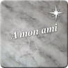 à mon ami marbre gris (5x5cm) - Sticker/autocollant